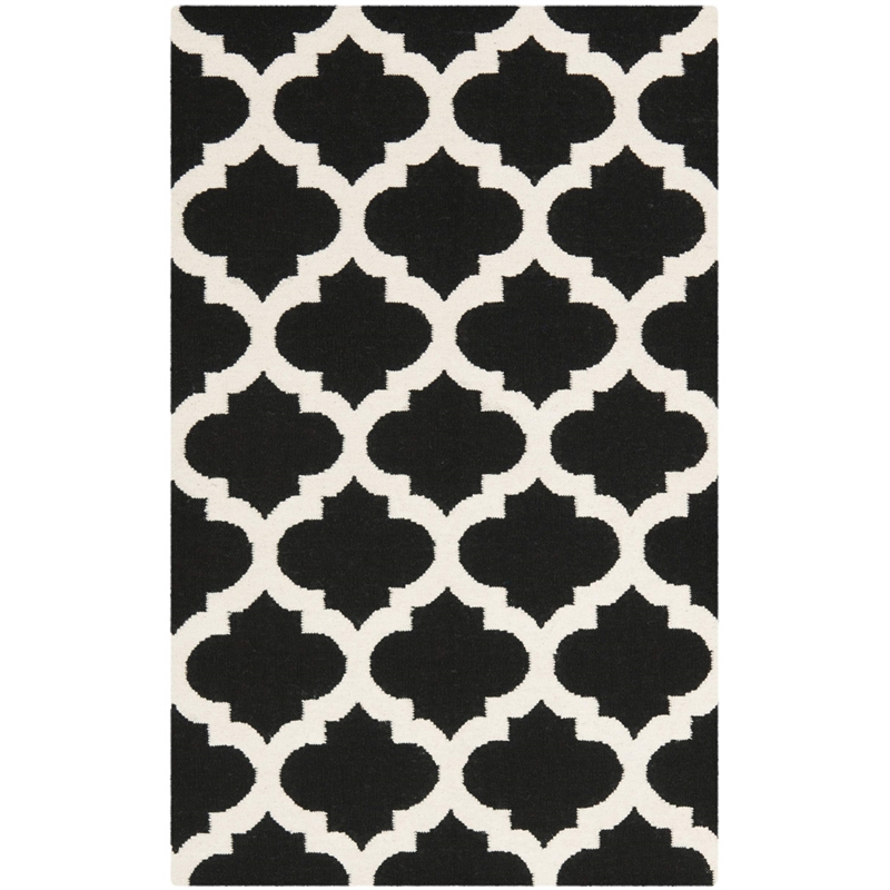 Safavieh Dhurries Black Contemporary Rug - 3' x 5'