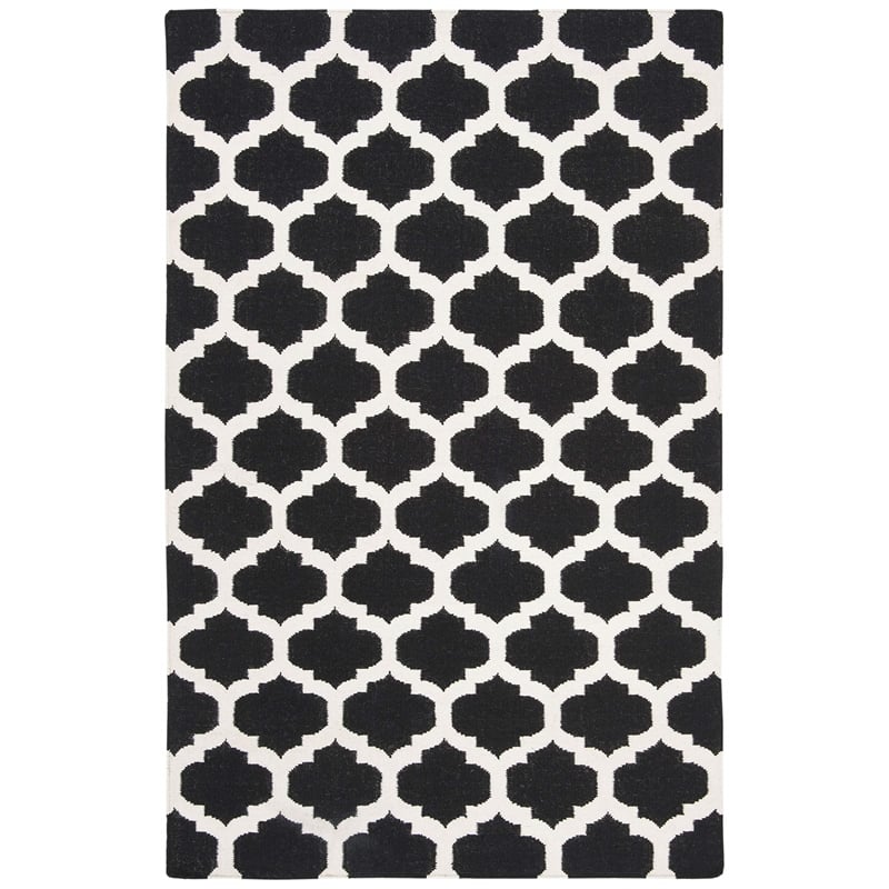 Safavieh Dhurries Black Contemporary Rug - 4' x 6'