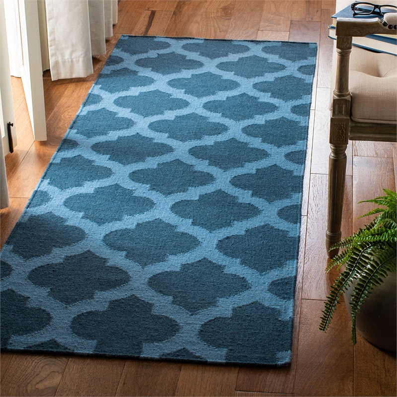 Safavieh Dhurries Ink Contemporary Rug - Runner 2'6