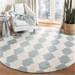 Safavieh Dhurries Blue Contemporary Rug - Round 7'
