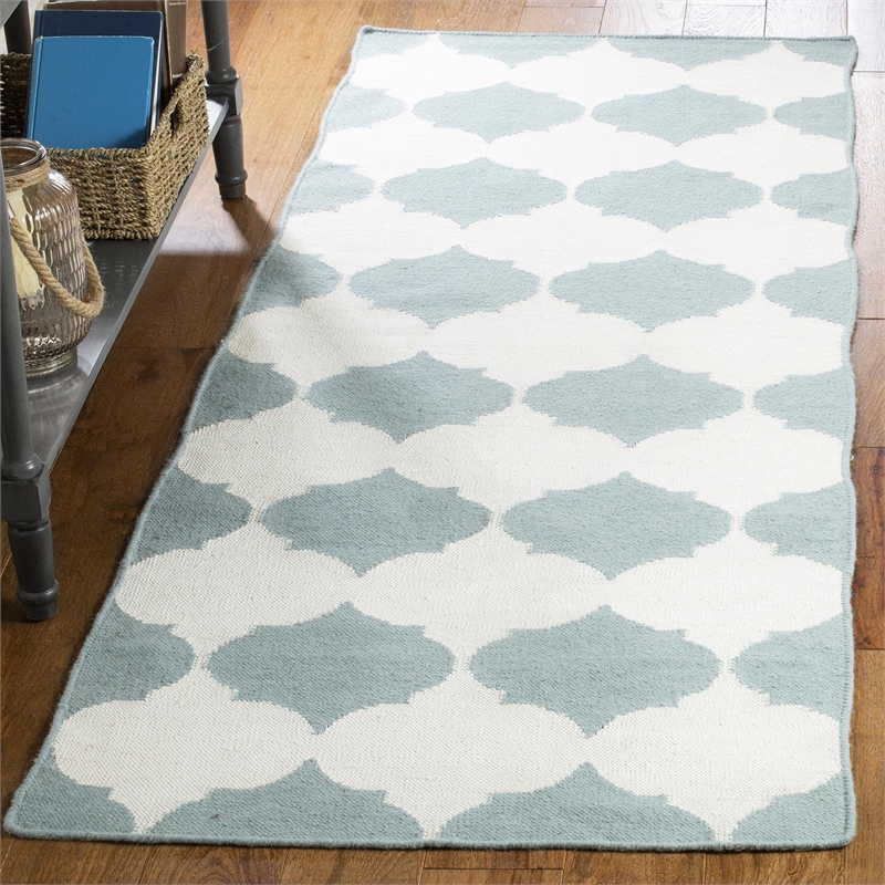 Safavieh Dhurries Blue Contemporary Rug - Runner 2'6