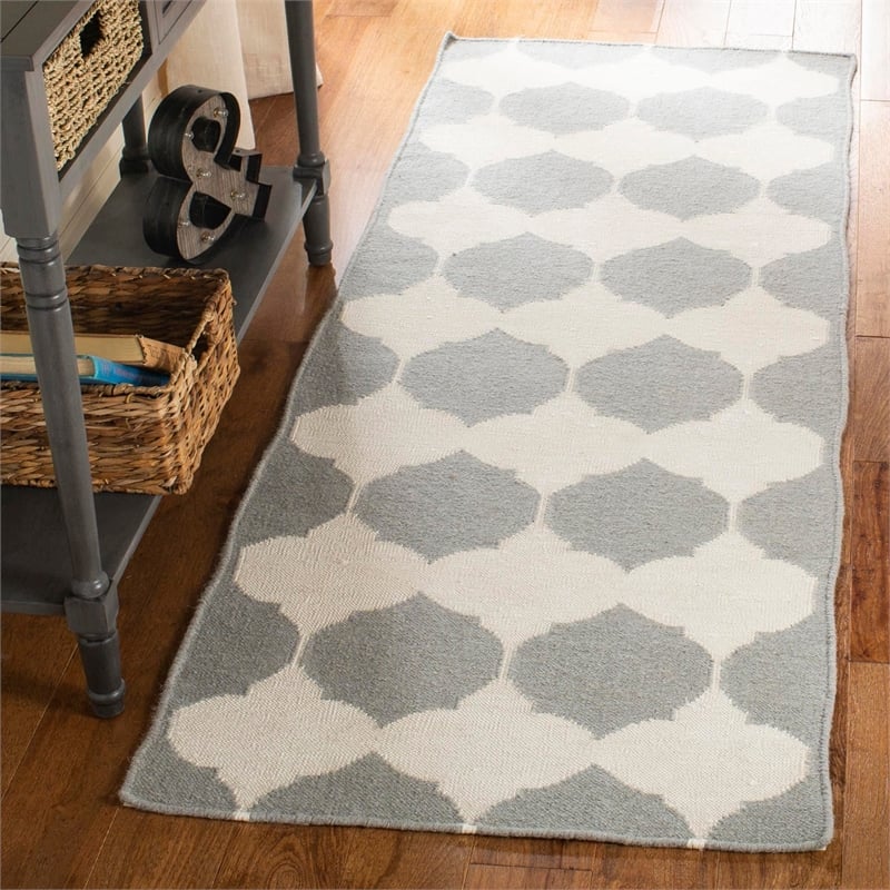 Safavieh Dhurries Grey Contemporary Rug - 3' x 5'