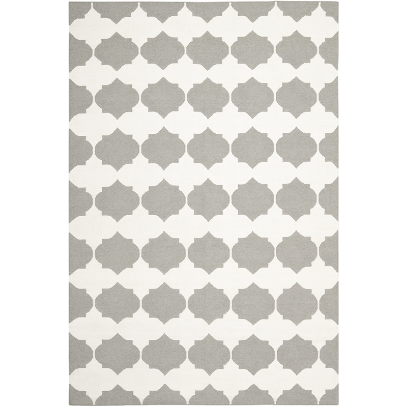 Safavieh Dhurries Grey Contemporary Rug - 6' x 9'