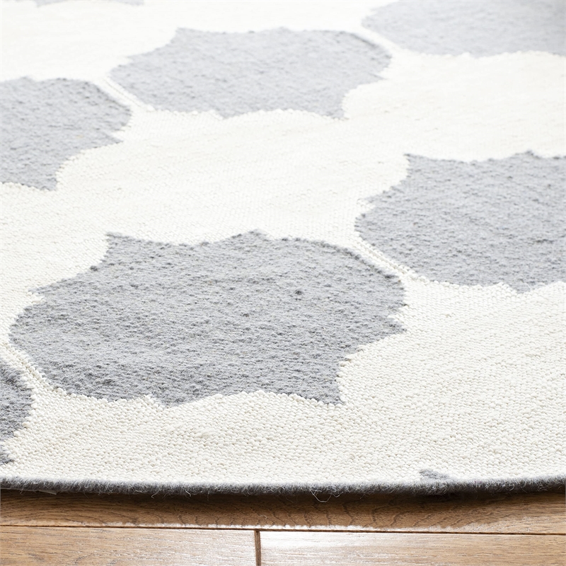 Safavieh Dhurries Grey Contemporary Rug - Round 7'