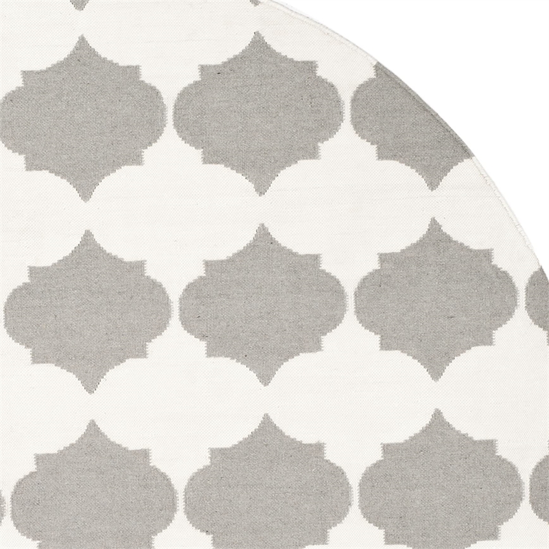Safavieh Dhurries Grey Contemporary Rug - Round 7'