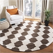 Safavieh Dhurries Brown Contemporary Rug - Round 7'