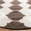 Safavieh Dhurries Brown Contemporary Rug - Round 7'
