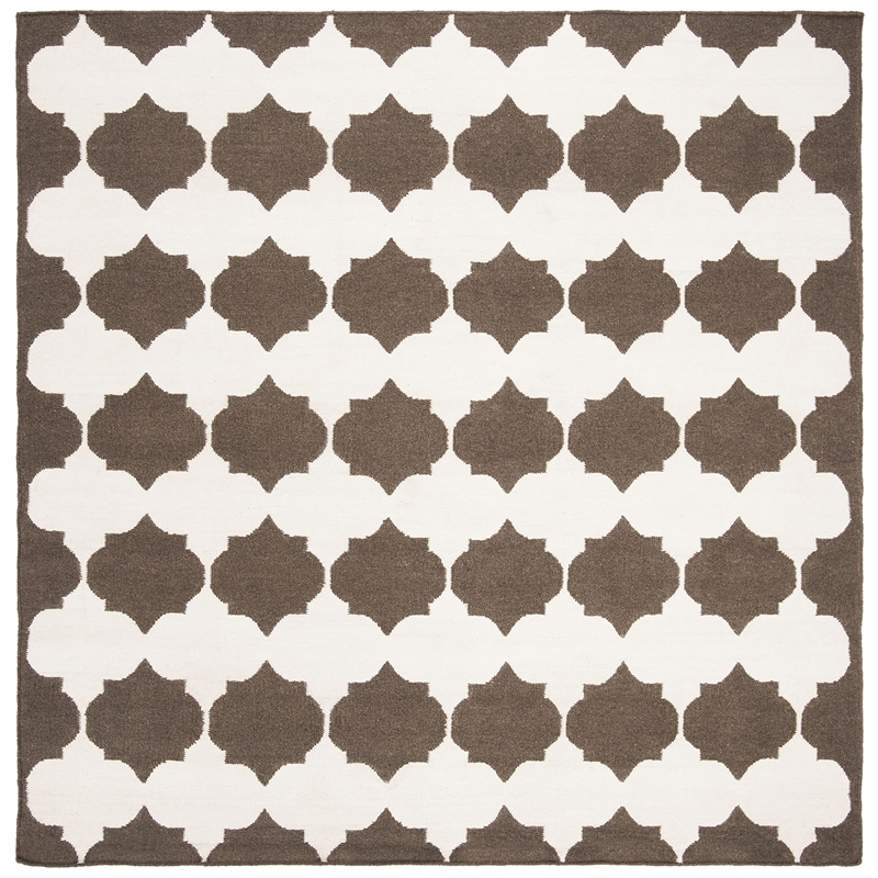 Safavieh Dhurries Brown Contemporary Rug - Square 7'