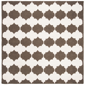 Safavieh Dhurries Brown Contemporary Rug - Square 7'