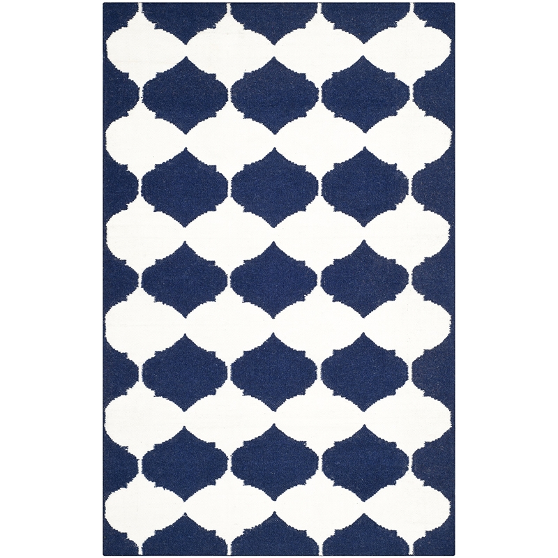 Safavieh Dhurries Navy Contemporary Rug - 4' x 6'