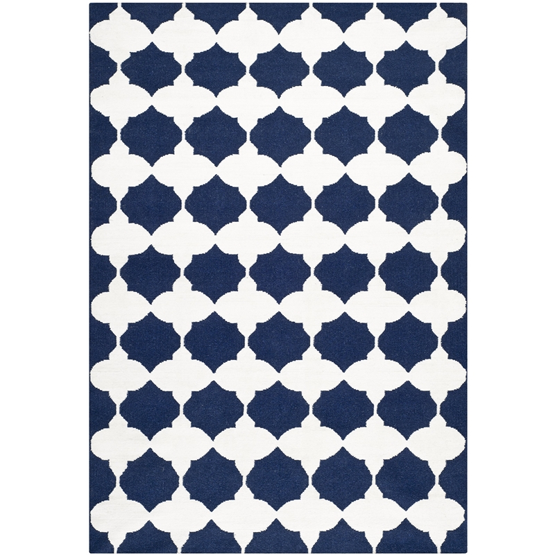 Safavieh Dhurries Navy Contemporary Rug - 6' x 9'