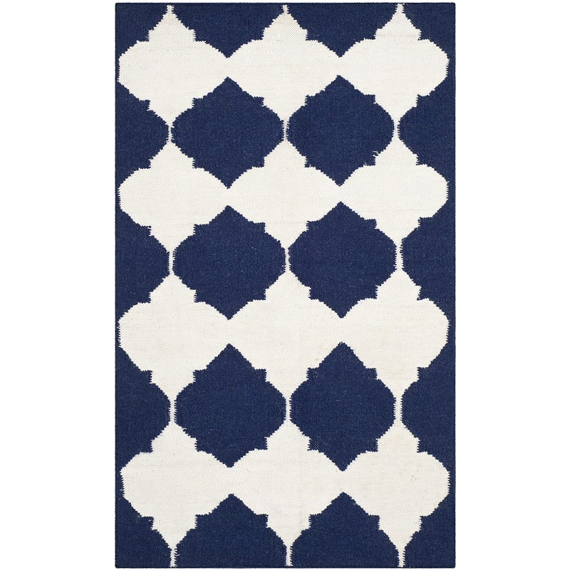 Safavieh Dhurries Navy Contemporary Rug - Runner 2'6