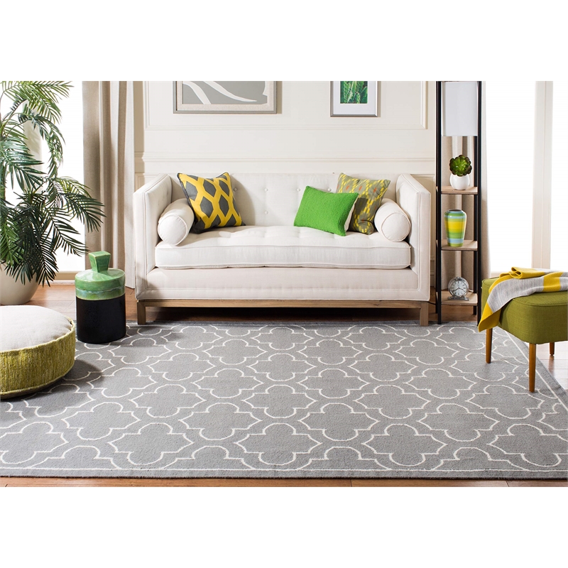 Safavieh Dhurries Grey Contemporary Rug - 8' x 10'