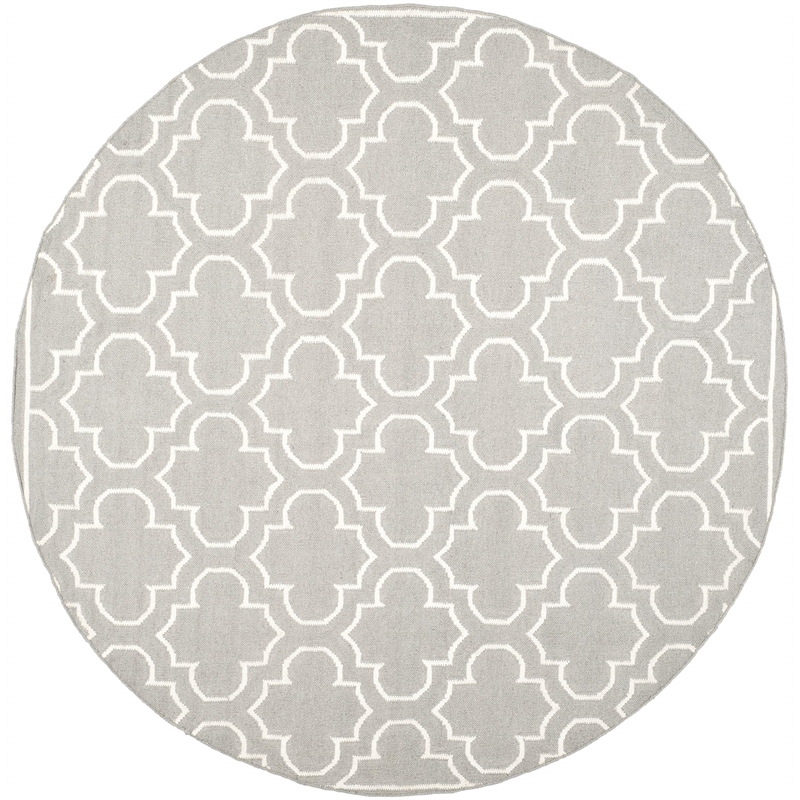 Safavieh Dhurries Grey Contemporary Rug - Round 7'