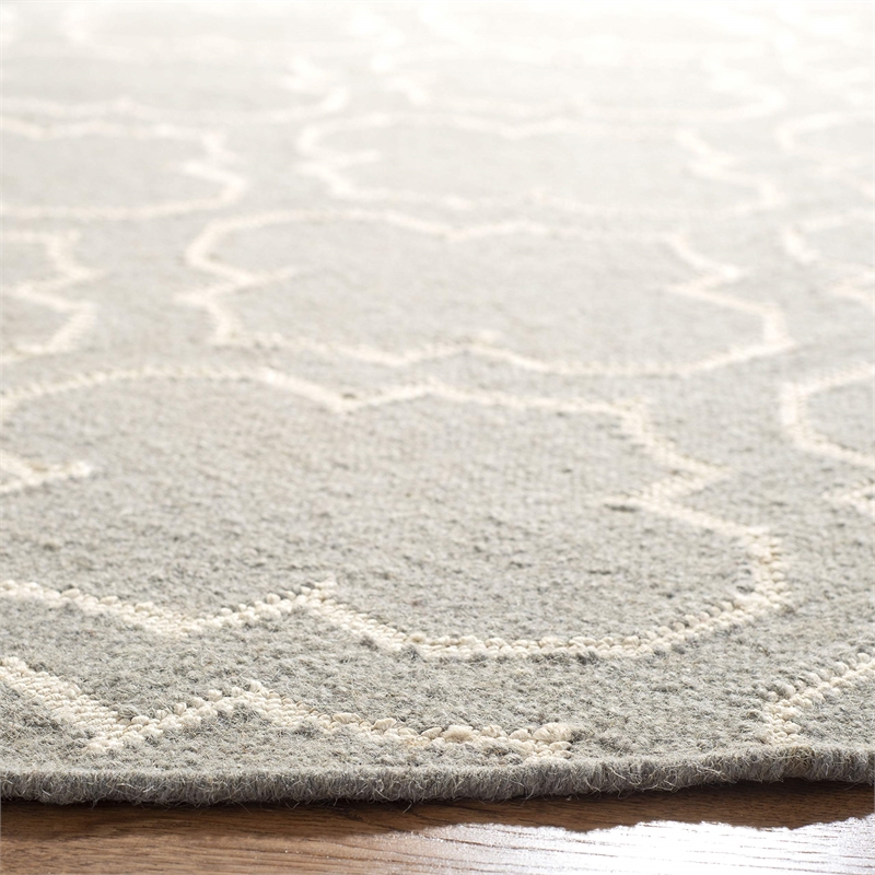 Safavieh Dhurries Grey Contemporary Rug - Round 7'