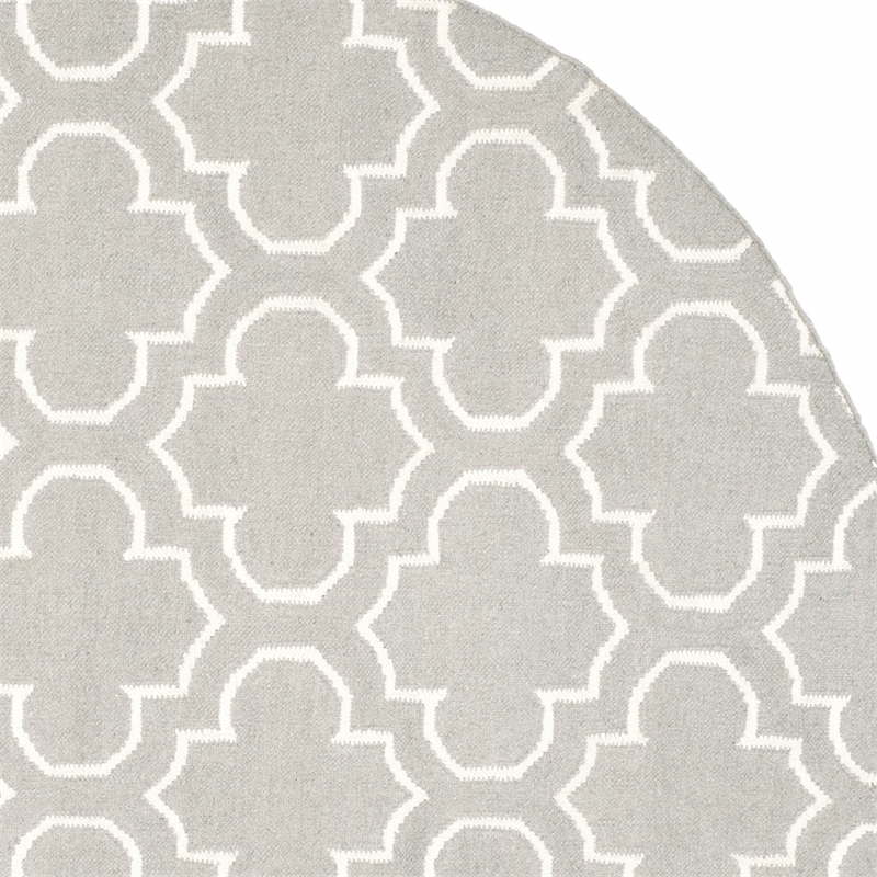 Safavieh Dhurries Grey Contemporary Rug - Round 7'