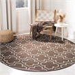 Safavieh Dhurries Brown Contemporary Rug - Round 7'