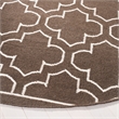 Safavieh Dhurries Brown Contemporary Rug - Round 7'