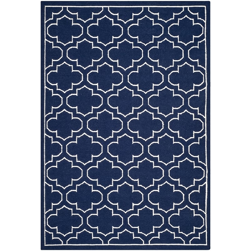 Safavieh Dhurries Navy Contemporary Rug - 6' x 9'