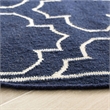 Safavieh Dhurries Navy Contemporary Rug - Round 7'