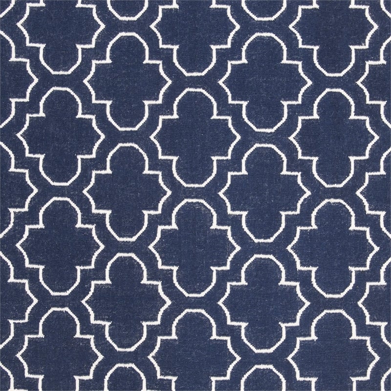 Safavieh Dhurries Navy Contemporary Rug - Round 7'