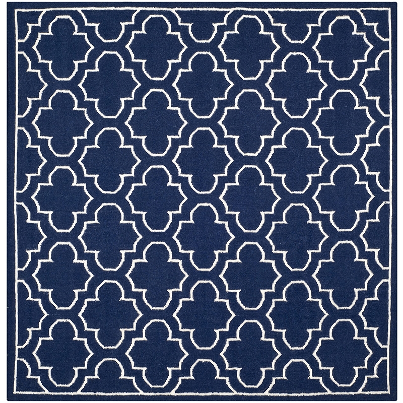 Safavieh Dhurries Navy Contemporary Rug - Square 7'