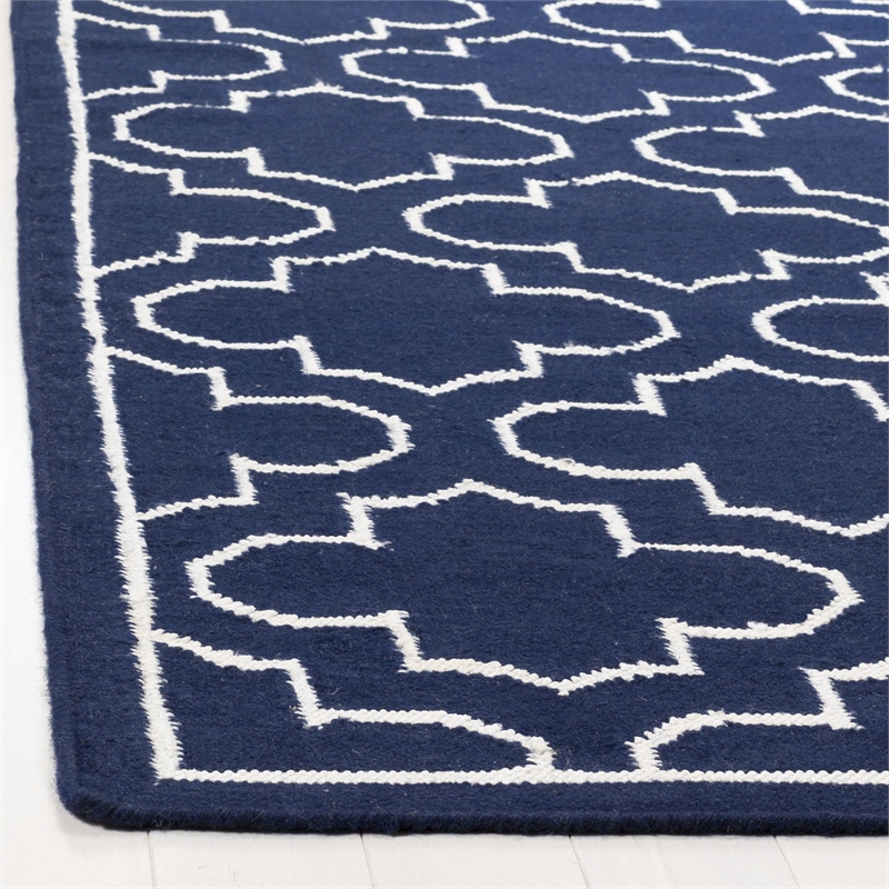 Safavieh Dhurries Navy Contemporary Rug - Square 7'