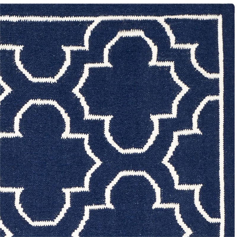 Safavieh Dhurries Navy Contemporary Rug - Square 7'