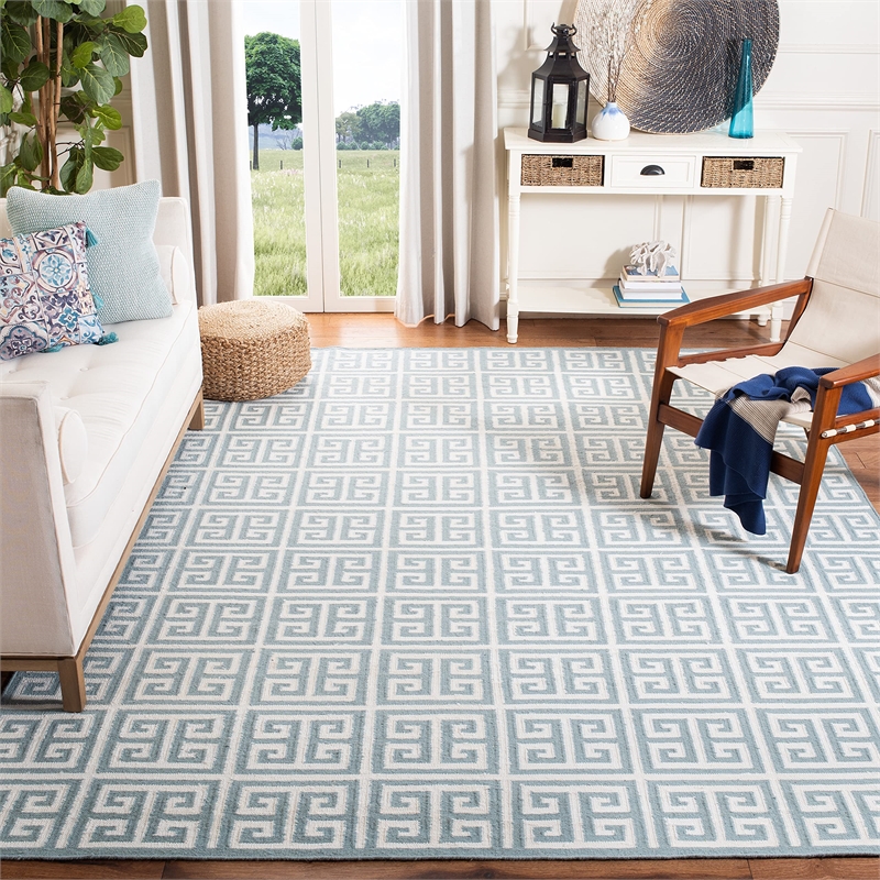 Safavieh Dhurries Blue Contemporary Rug - 8' x 10'