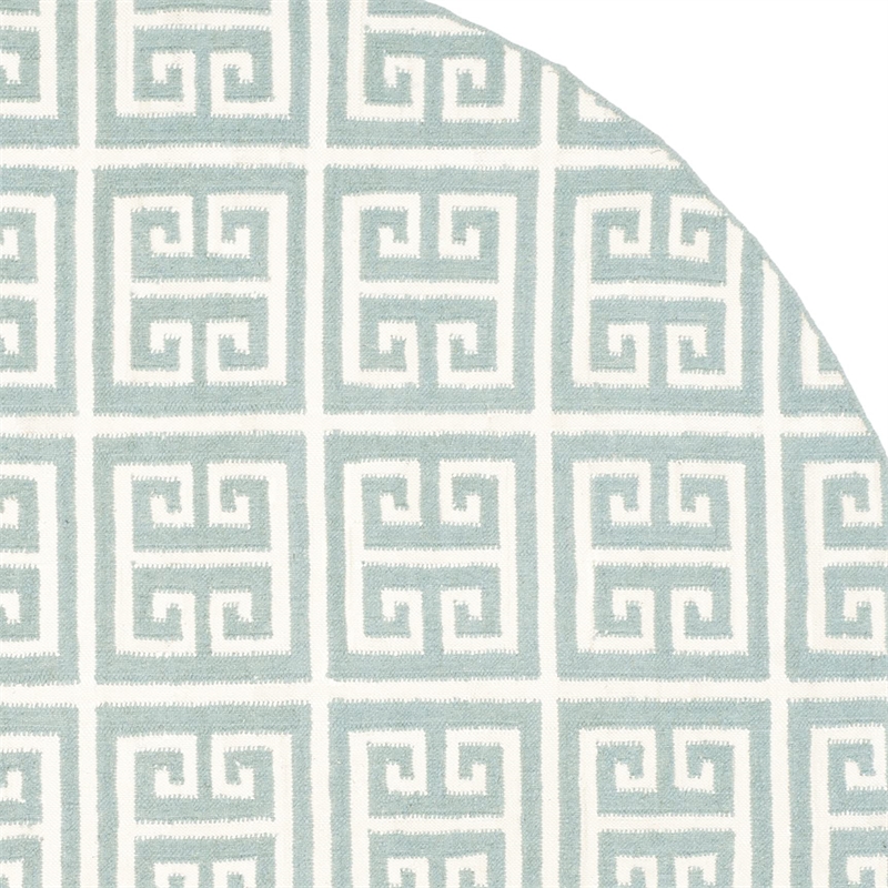 Safavieh Dhurries Blue Contemporary Rug - Round 7'