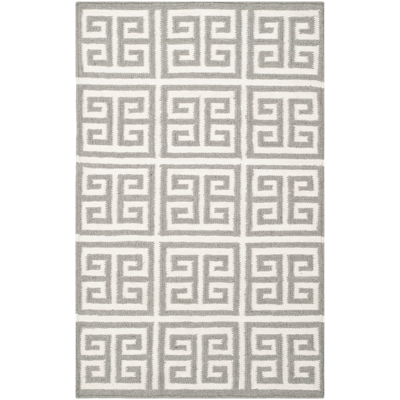 Safavieh Dhurries Grey Contemporary Rug - 3' x 5'