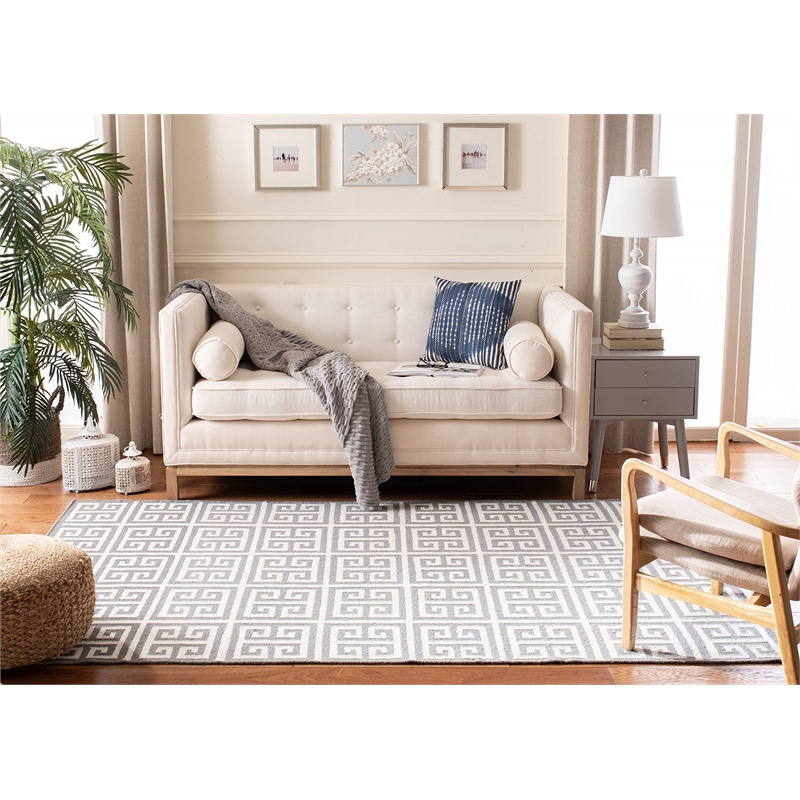Safavieh Dhurries Grey Contemporary Rug - 3' x 5'
