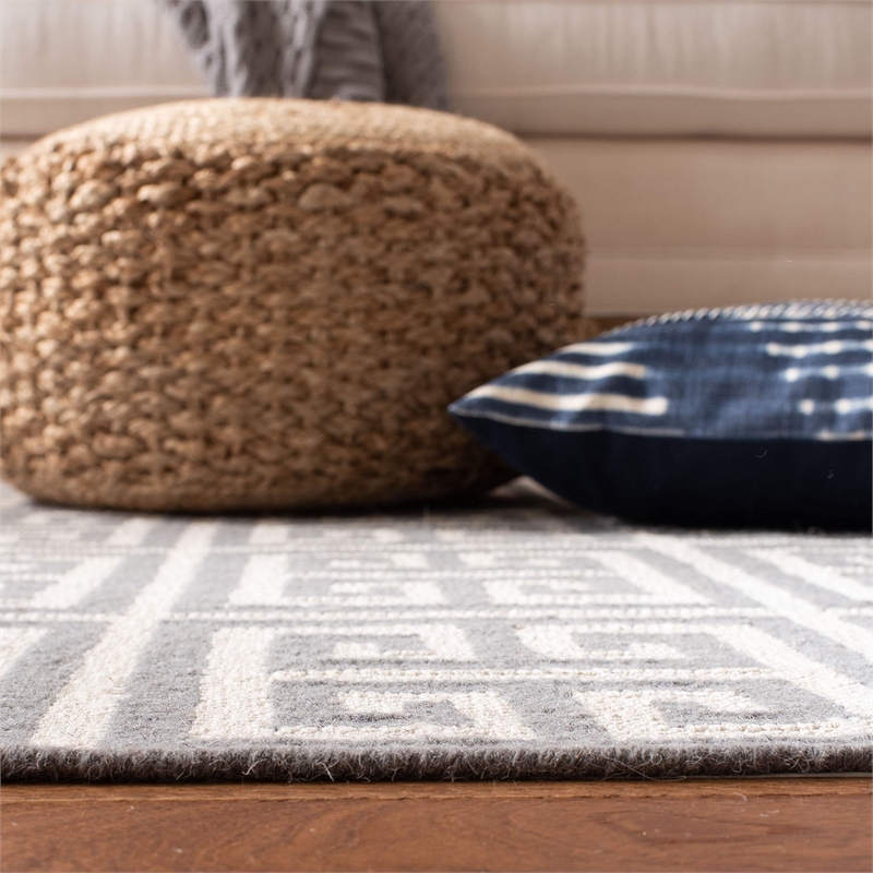 Safavieh Dhurries Grey Contemporary Rug - 9' x 12'