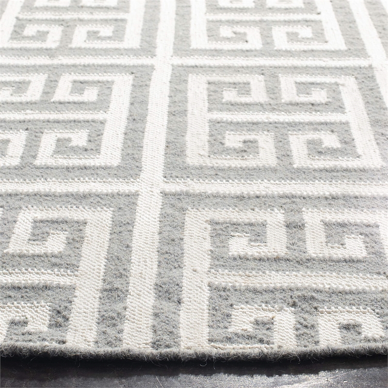 Safavieh Dhurries Grey Contemporary Rug - Round 7'