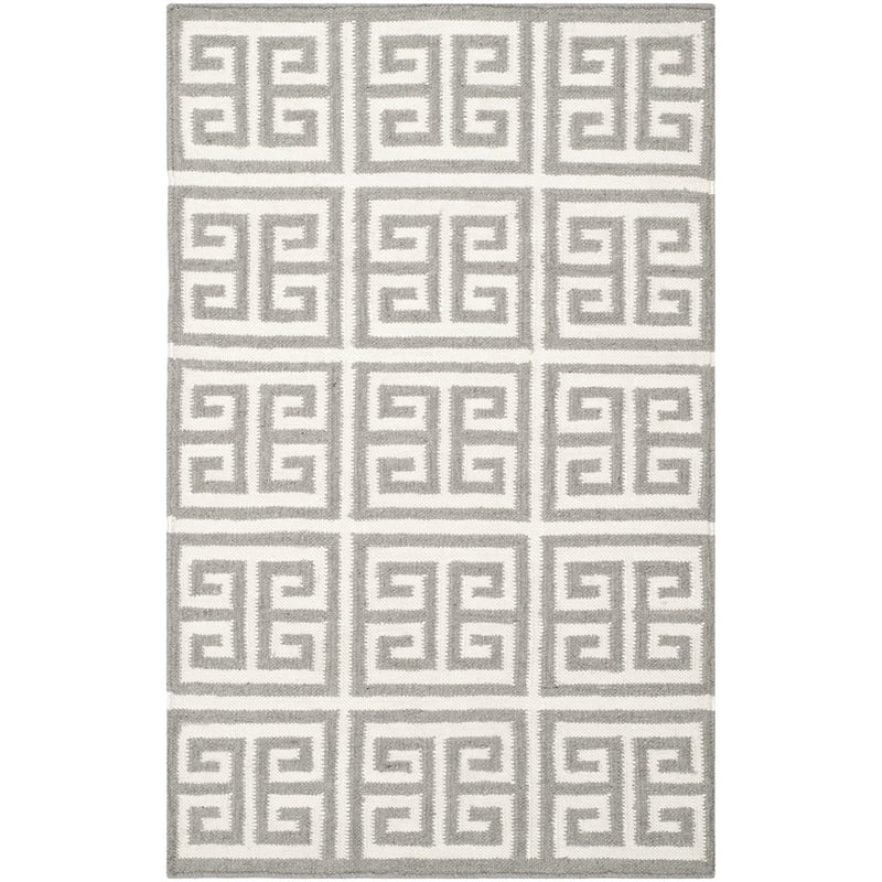 Safavieh Dhurries Grey Contemporary Rug - Runner 2'6
