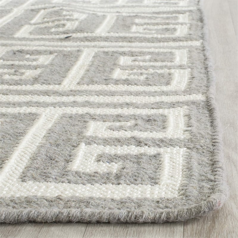 Safavieh Dhurries Grey Contemporary Rug - Runner 2'6