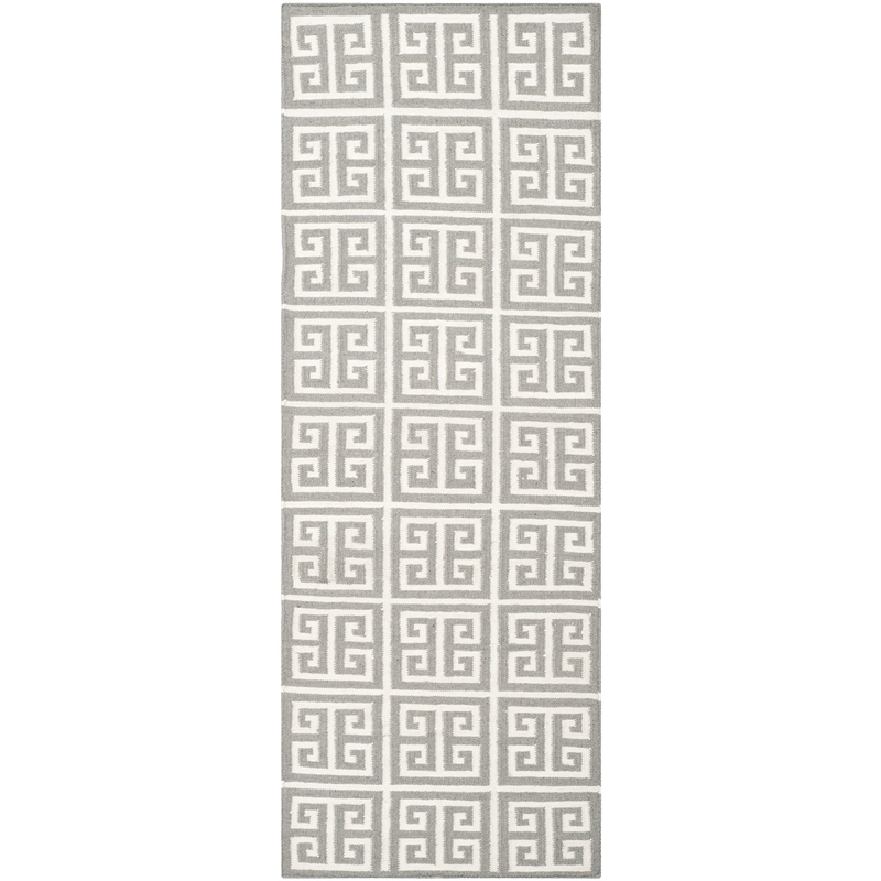 Safavieh Dhurries Grey Contemporary Rug - Runner 2'6