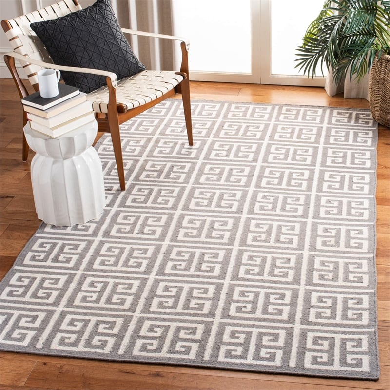 Safavieh Dhurries Grey Contemporary Rug - Square 7'