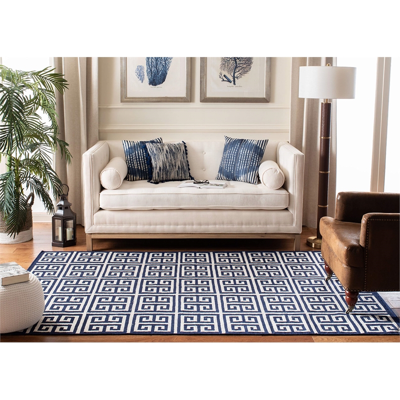 Safavieh Dhurries Navy Contemporary Rug - 4' x 6'