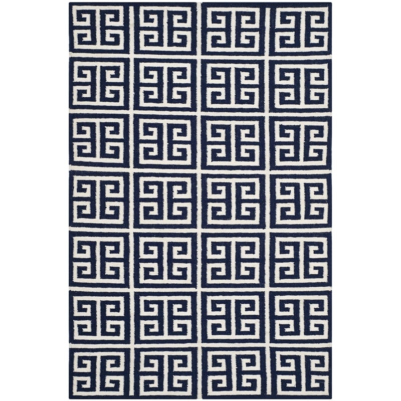 Safavieh Dhurries Navy Contemporary Rug - 4' x 6'