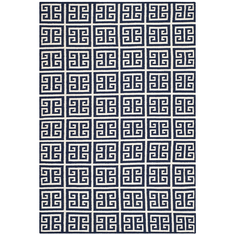 Safavieh Dhurries Navy Contemporary Rug - 5' x 8'