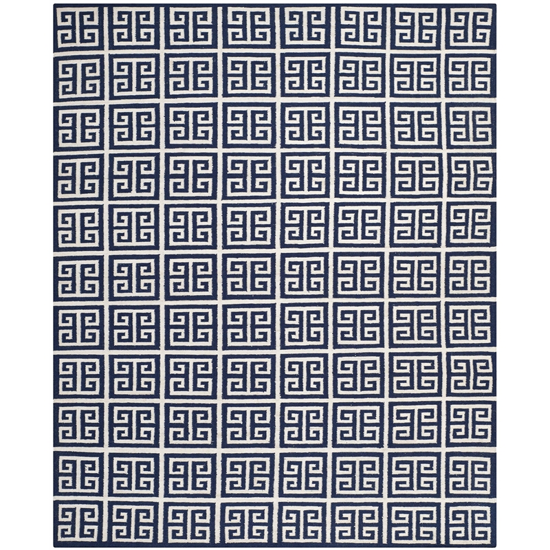 Safavieh Dhurries Navy Contemporary Rug - 8' x 10'