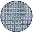 Safavieh Dhurries Navy Contemporary Rug - Round 7'