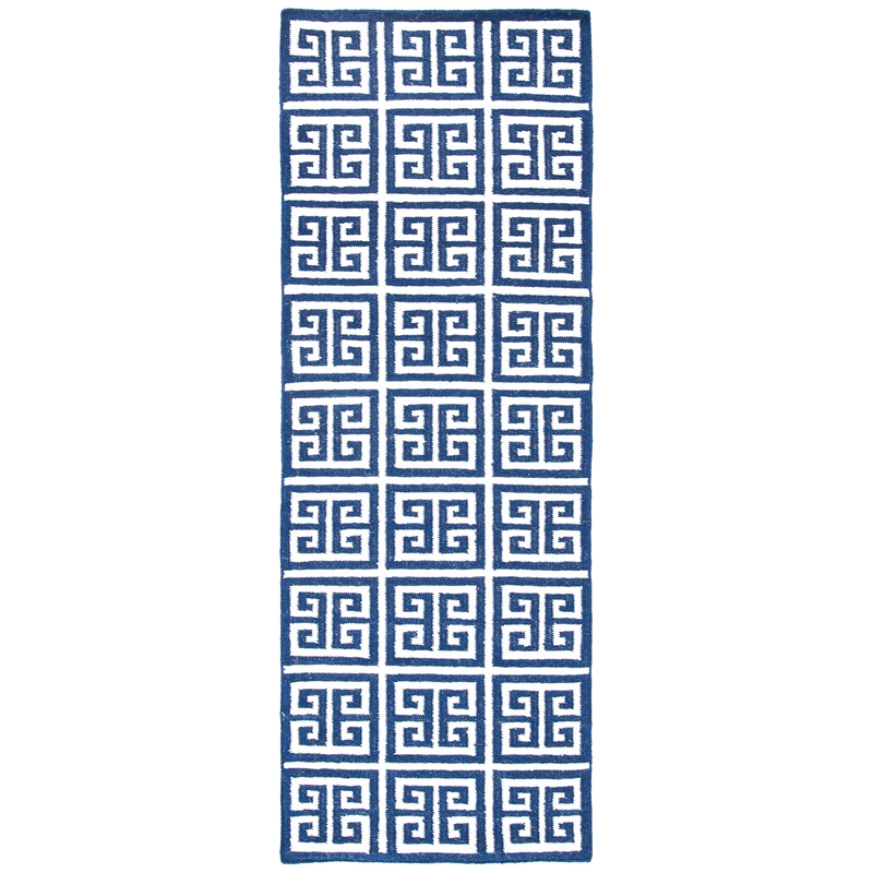 Safavieh Dhurries Navy Contemporary Rug - Runner 2'6