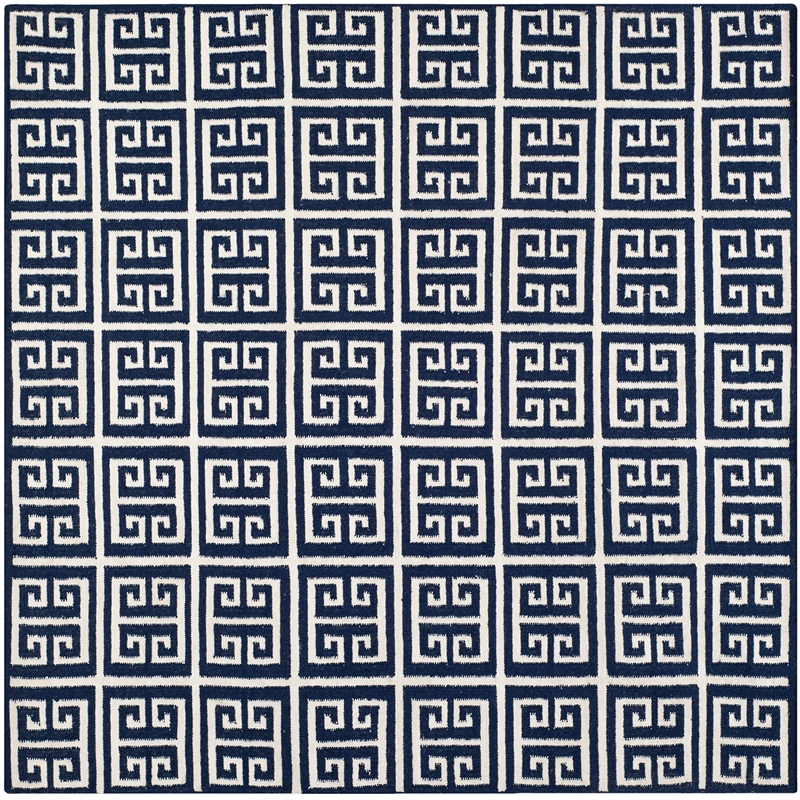 Safavieh Dhurries Navy Contemporary Rug - Square 7'