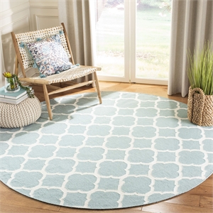 Safavieh Dhurries Blue Contemporary Rug - Round 7'