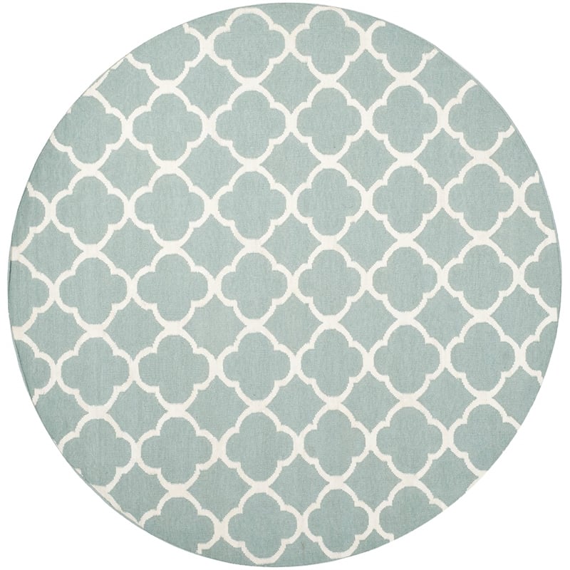 Safavieh Dhurries Blue Contemporary Rug - Round 7'