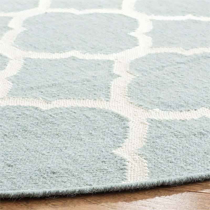 Safavieh Dhurries Blue Contemporary Rug - Round 7'