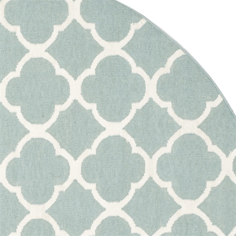 Safavieh Dhurries Blue Contemporary Rug - Round 7'