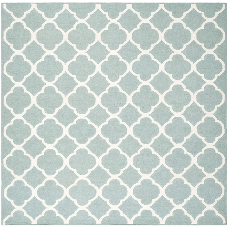 Safavieh Dhurries Blue Contemporary Rug - Square 7'
